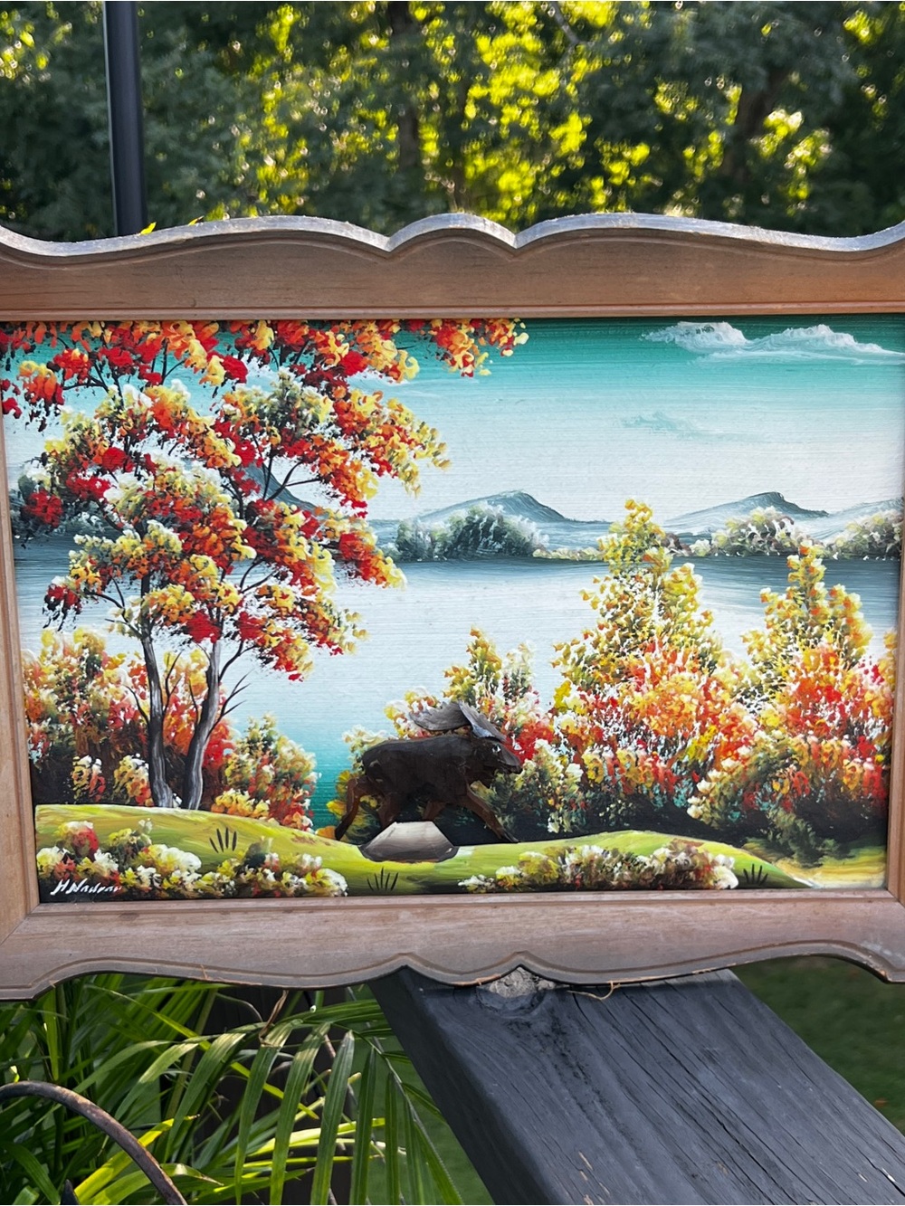 Vintage 3D Moose Wall Art Signed Rustic Cabin Lake House Lodge Cottage Decor